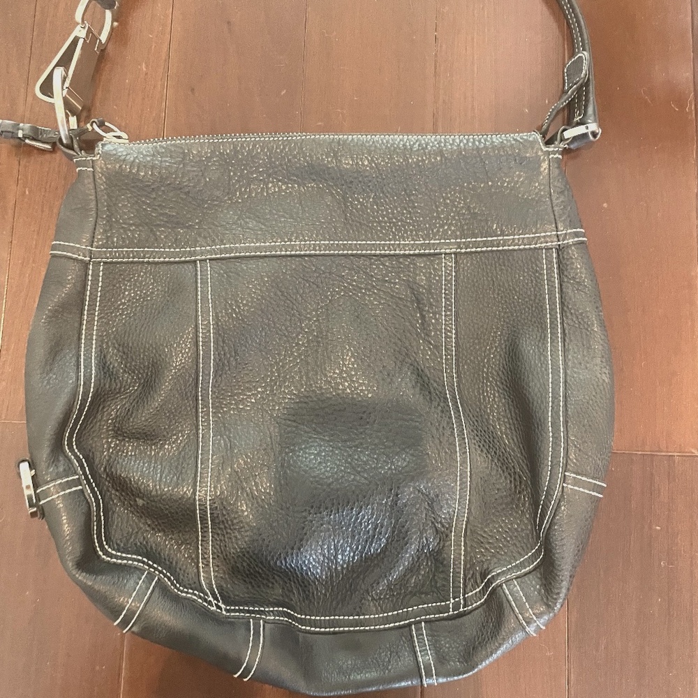 Authentic black leather Prada hobo bag
